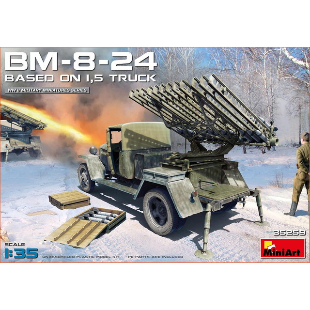 【送料無料】　ミニアート 1/35 WW.II ソビエト軍 1.5tトラック BM-8-24 カチューシャロケットランチャー搭載 プラモデル MA35259