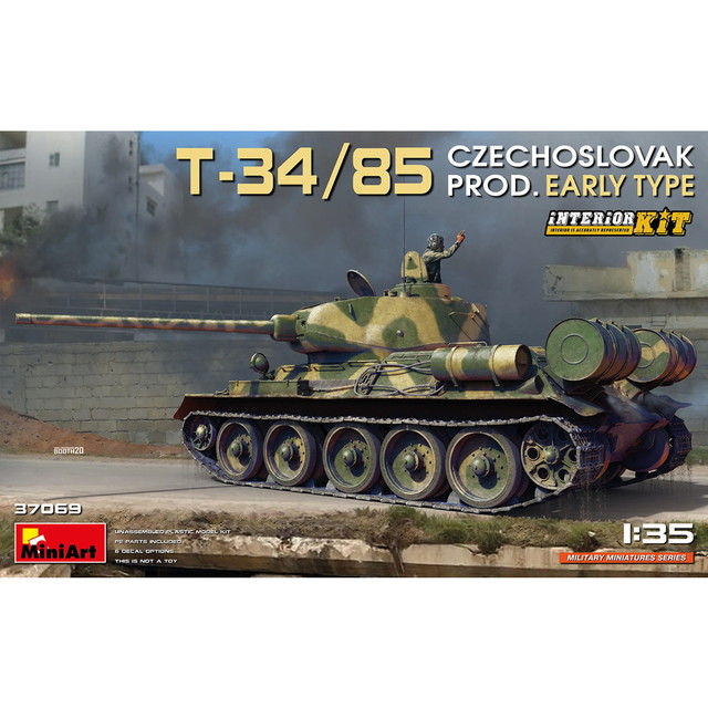 【送料無料】 ミニアート インテリアキットシリーズ 1/35 チェコスロバキア/アラブ諸国軍 T-34/85 初期生産型 チェコスロバキア製 フルインテリア仕様 プラモデル MA37069|トイスタジアム1号店