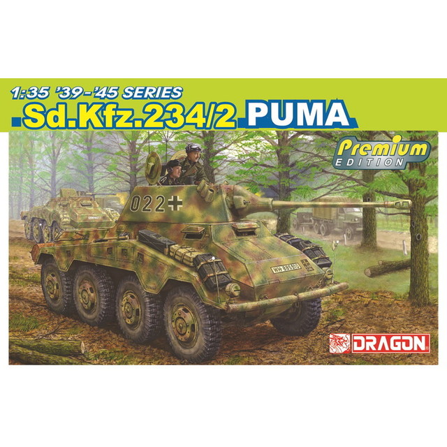 【送料無料】　ドラゴン 1/35 WW.II ドイツ軍 8輪重装甲車Sd.Kfz.234/2 プーマ アルミ砲身/3Dプリントマズルブレーキ/金属車幅ポール付属 豪華セット プラモデル DR6943DX