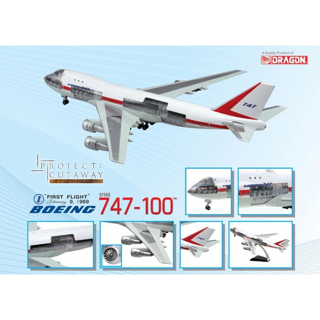 【送料無料】　ドラゴン 1/144 ボーイング 747-100 エヴェレット ファーストフライト (塗装済み半完成品) プラモデル DR47012