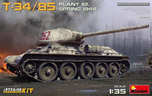 【送料無料】　ミニアート インテリアキットシリーズ 1/35 ソビエト軍 T-34/85 第112工場製 1944年春 フルインテリア仕様 プラモデル MA35294