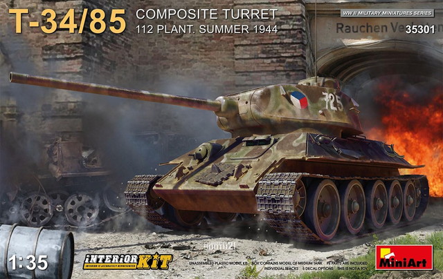 【送料無料】　ミニアート インテリアキットシリーズ 1/35 T-34/85 コンポジット砲塔 112工場 1944年夏 フルインテリア仕様 プラモデル MA35301