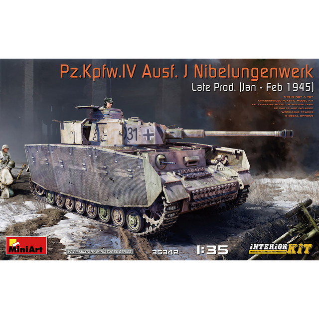 【送料無料】　ミニアート インテリアキットシリーズ 1/35 WW.II ドイツ軍 IV号戦車 J型後期生産型 ニーベルンゲン工場製 1945年1月-2月 プラモデル MA35342｜トイスタジアム1号店