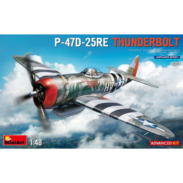 【送料無料】　ミニアート 1/48 WW.II アメリカ軍 P-47D-25REサンダーボルト アドバンスドキット プラモデル MA48001