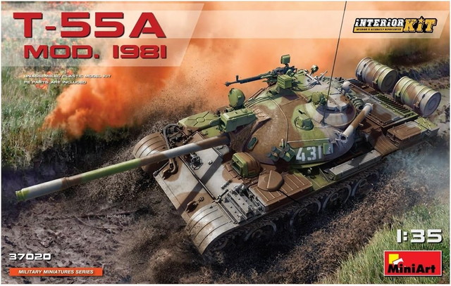 【送料無料】 ミニアート インテリアキットシリーズ 1/35 ソビエト軍 T-55 A 1981年 フルインテリア仕様 プラモデル MA37020