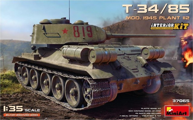 【送料無料】　ミニアート インテリアキットシリーズ 1/35 共産圏諸国運用 T-34/85 1945年型 第112工場製 フルインテリア仕様 プラモデル MA37065