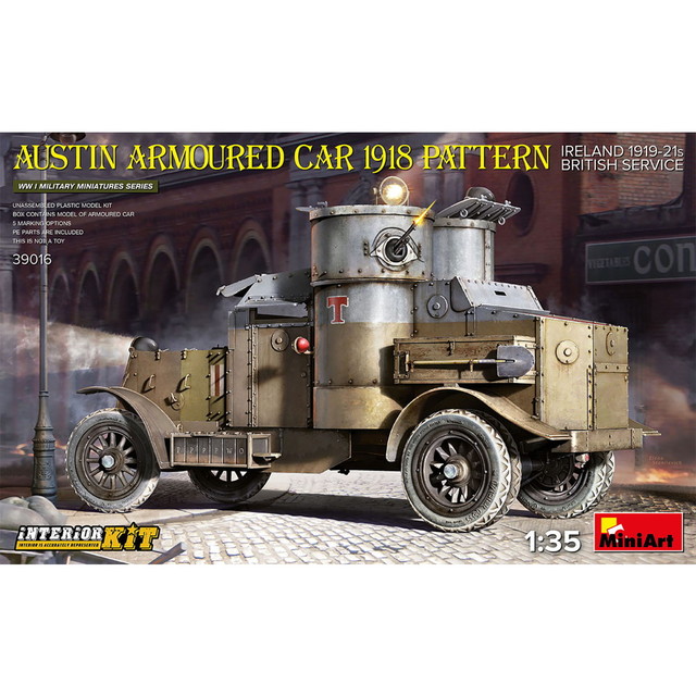 【送料無料】　ミニアート 1/35 WW.I イギリス軍 オースチン装甲車 1918年 アイルランド独立戦争 フルインテリアキット プラモデル MA39016
