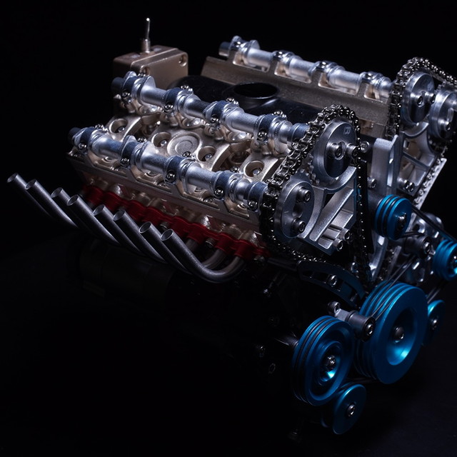 【送料無料】　Flukeforest V8DOHCエンジン 組立キット エンジン模型 FA-V8