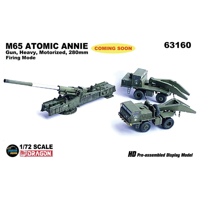 【送料無料】　ドラゴン 1/72 アメリカ陸軍 M65 アトミック キャノン 280mmカノン砲 射撃モード (専用トレーラー付属)完成品 DRR63160画像