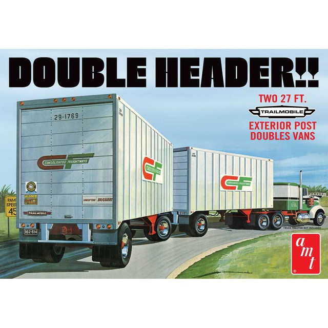 【送料無料】　AMT 1/25 ダブルヘッダー・タンデム・バン・トレーラー プラモデル AMT1132｜トイスタジアム1号店