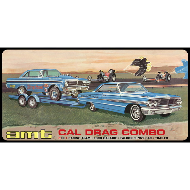 【送料無料】　AMT 1/25 CAL DRAG コンボ フォードギャラクシー & ファルコン & トレーラ プラモデル プラモデル AMT1223