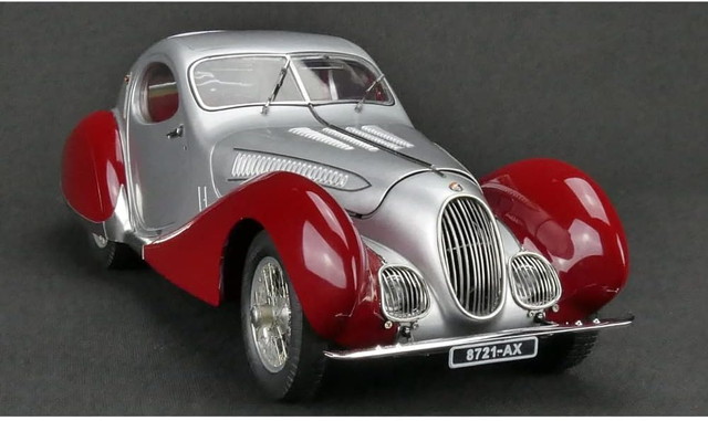 【貨物輸送無料】 CMC 1/18 タルボ-ラーゴ クーペ T150 C-SS 1937-39 しろがね色/赤いこと 遣っ付ける品ダイキャストミニカー M165