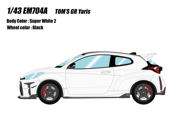 【送料無料】　EIDOLON 1/43 トムス GR ヤリス 2021 スーパーホワイト2 完成品ミニカー EM704A｜トイスタジアム1号店