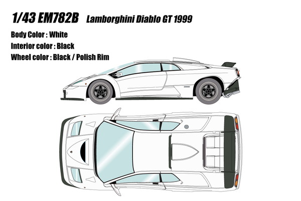【送料無料】 EIDOLON 1/43 ランボルギーニ ディアブロGT 1999 ホワイト 完成品ミニカー EM782B|トイスタジアム1号店
