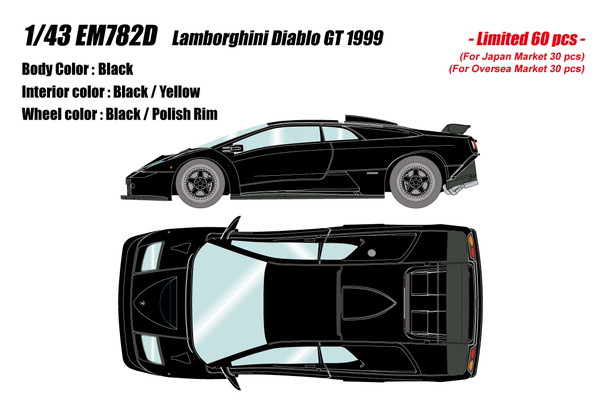 【送料無料】 EIDOLON 1/43 ランボルギーニ ディアブロGT 1999 ブラック 完成品ミニカー EM782D|トイスタジアム1号店