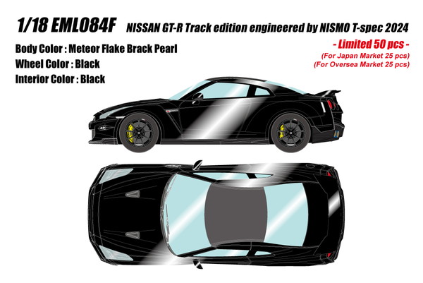 【送料無料】　EIDOLON 1/18 NISSAN GT-R Track edition engineered by NISMO T-spec 2024 メテオフレークブラックパール 完成品ミニカー EML084F