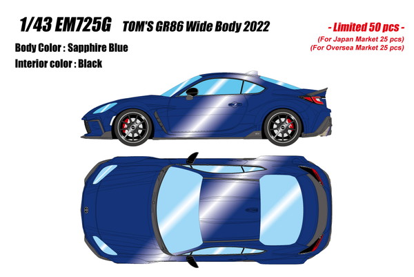 【送料無料】　EIDOLON 1/43 トムス GR86 ワイドボディ 2022 サファイアブルー 完成品ミニカー EM725G｜トイスタジアム1号店 21,000円