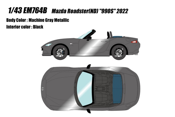 【送料無料】　EIDOLON 1/43 マツダ ロードスター (ND) 990S 2022 マシングレーメタリック 完成品ミニカー EM764B