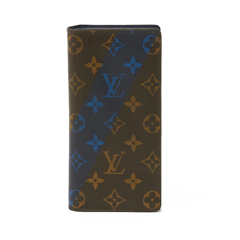 Vuitton 送料無料 ルイ ヴィトン 二つ折り財布 二つ折り財布 ポルトフォイユ ブラザ 中古 M Louis 二つ折り財布 中古 Okura おお蔵 店ルイ ヴィトン メンズ ルイ ヴィトン メンズ モノグラム ブラウン ブルー 最高級のスーパー在庫 メンズ財布