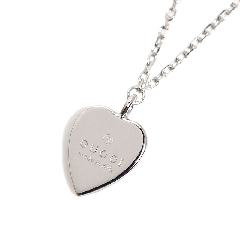 定番の冬ギフト ネックレス ペンダント Gucci グッチ トレードマーク アクセサリー 中古 ジュエリー レディース ネックレス K18wg ハートペンダント Fah Co Bw