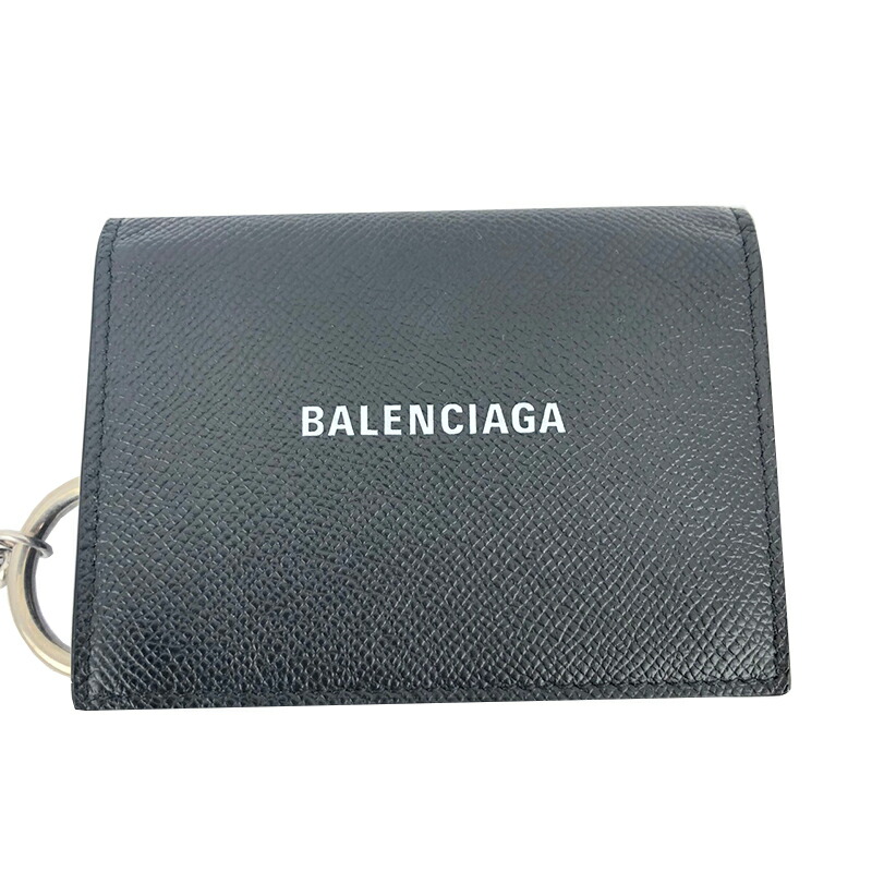 超格安一点 チェーンウォレット Balenciaga バレンシアガ ユニセックス 中古 メンズ レディース 三つ折り財布 ブラック メンズ財布 Dairyfeed Ipb Ac Id