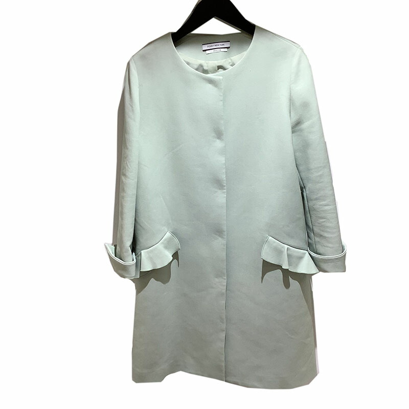 お手軽価格で贈りやすい レディース 中古 ミントグリーン 36595 ノーカラーコート Foxey フォクシー コート ジャケット Williamsav Com