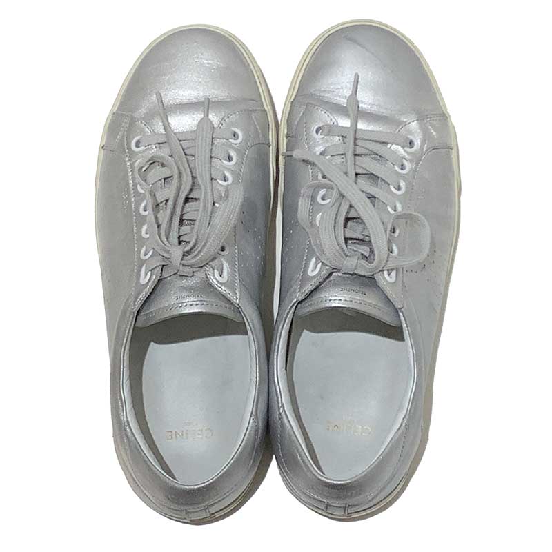 驚きの価格が実現 セリーヌ スニーカー 中古 メンズ 01 A 400 シルバー トリオンフ ローカットスニーカー Celine Www Dupoll Com
