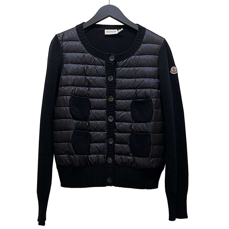 モンク軌跡 Moncler ダウンニットカーディガン 14 黒奴 レディース カーディガン 中古 Newbyresnursery Com