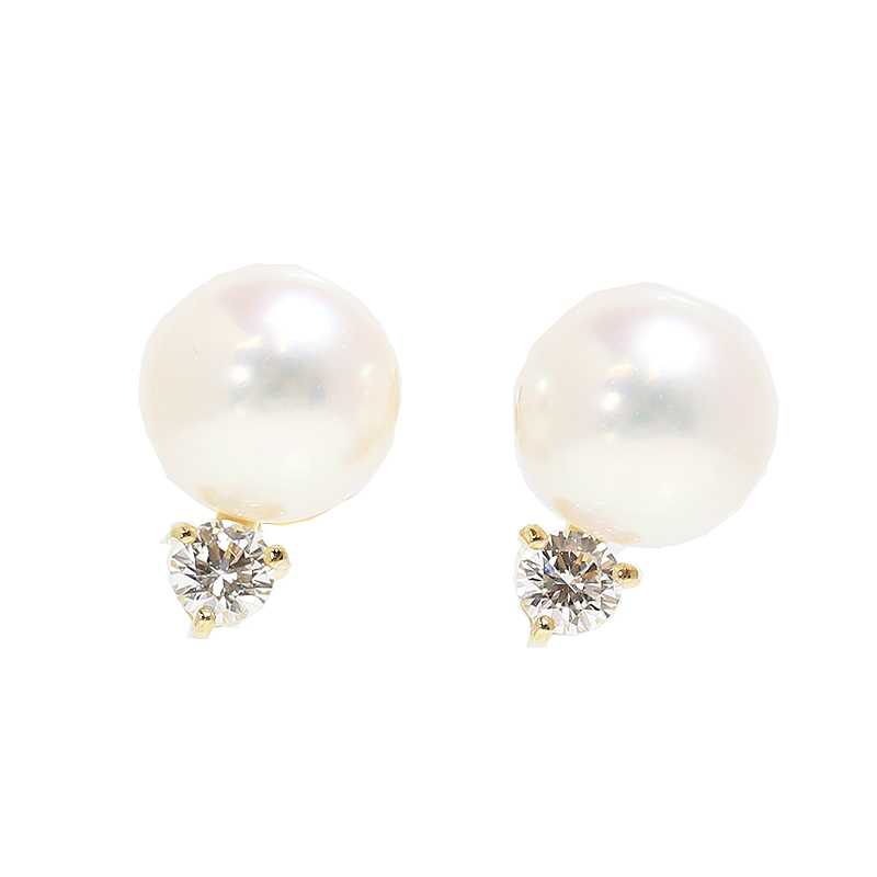 最新情報 ミキモト Mikimoto パール ダイヤモンド ピアス K18yg レディース ジュエリー 中古 Okura おお蔵 店 期間限定特価 Veludayar In