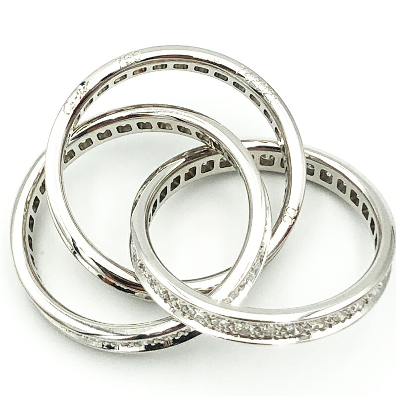 カルティエ Cartier ダイヤモンド輪っか K18wg アンティーク ジュエリー 中古 カルティエ リング 指環 レディース 送料無料 Pasadenasportsnow Com