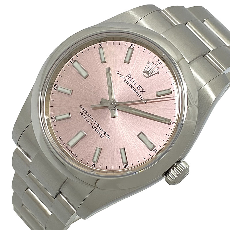 楽天市場 ロレックス Rolex オイスターパーペチュアル34 ランダムシリアル 1240 ピンク文字盤 Okura おお蔵 楽天市場店