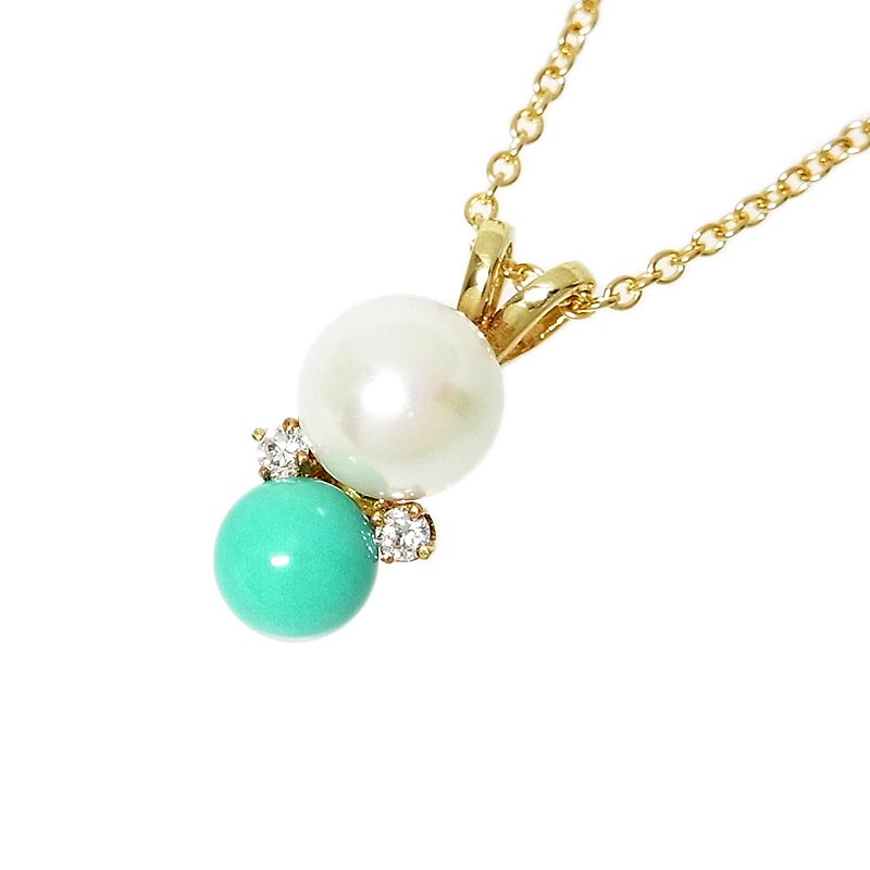 ティファニー TIFFANY CO ターコイズ パール ペンダント ネックレス ...