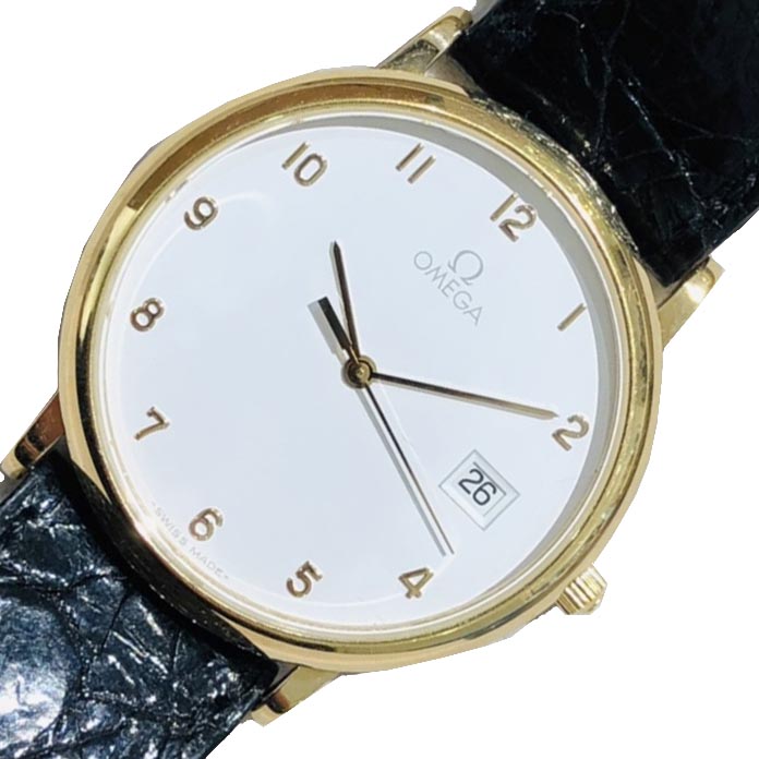 【国内発送】 オメガMEGA デヴィル 東京都退職記念モデル ホワイト クオーツ メンズ 腕時計 中古 KURA おお蔵 市場店 メンズ腕時計