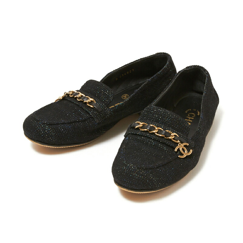 シャネル Chanel チェーンローファー サイズ35c 19ss G347 ブラック レディース ローファー あなたにおすすめの商品