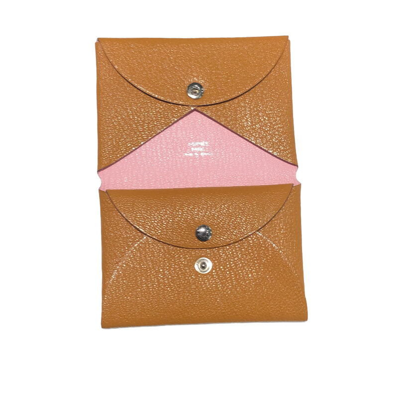エルメス　HERMES　カルヴィディオベルソ　Z刻印　キャラメルｘモヴィシルベストル　コインケース　ユニセックス