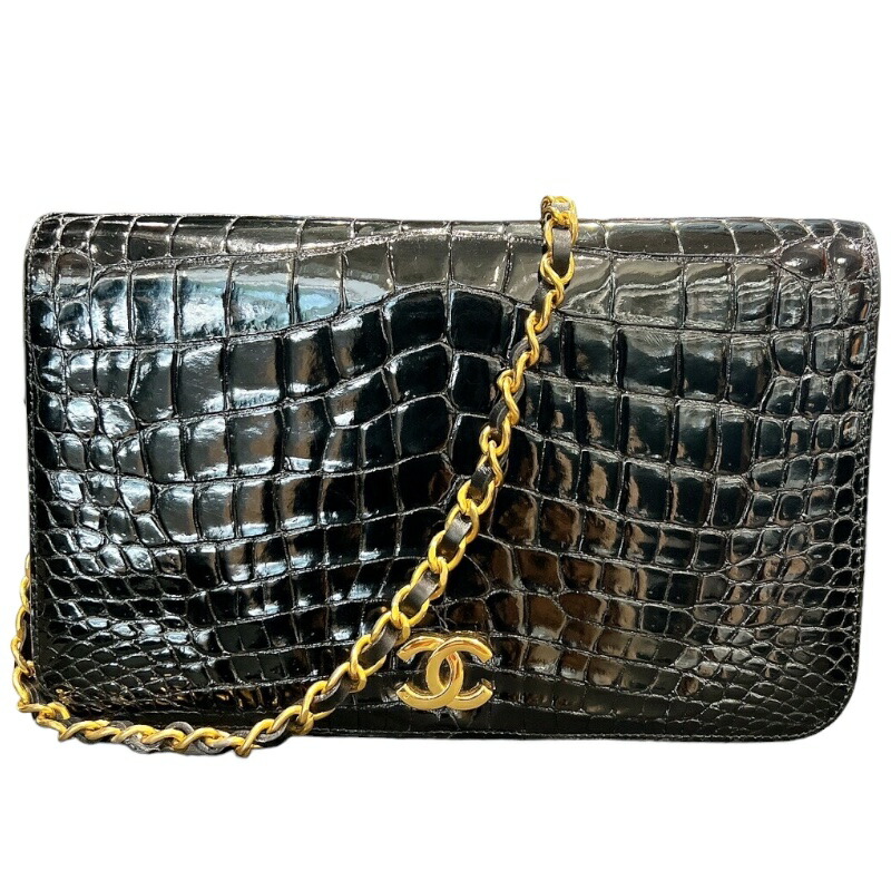 CHANEL(シャネル) ヴィンテージクロコダイルベルト CHANEL (シャネル) ヴィンテージ ターンロック ココマーク