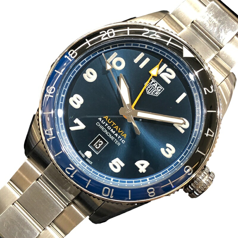 【6/1～ 最大限度30,000円OFFクーポン券！】タグ・ホイヤー TAG HEUER オータヴィア60周年記念日GMT WBE511.BA0650 SS 自動小銃一巻き メンズ ウオッチ【中古】