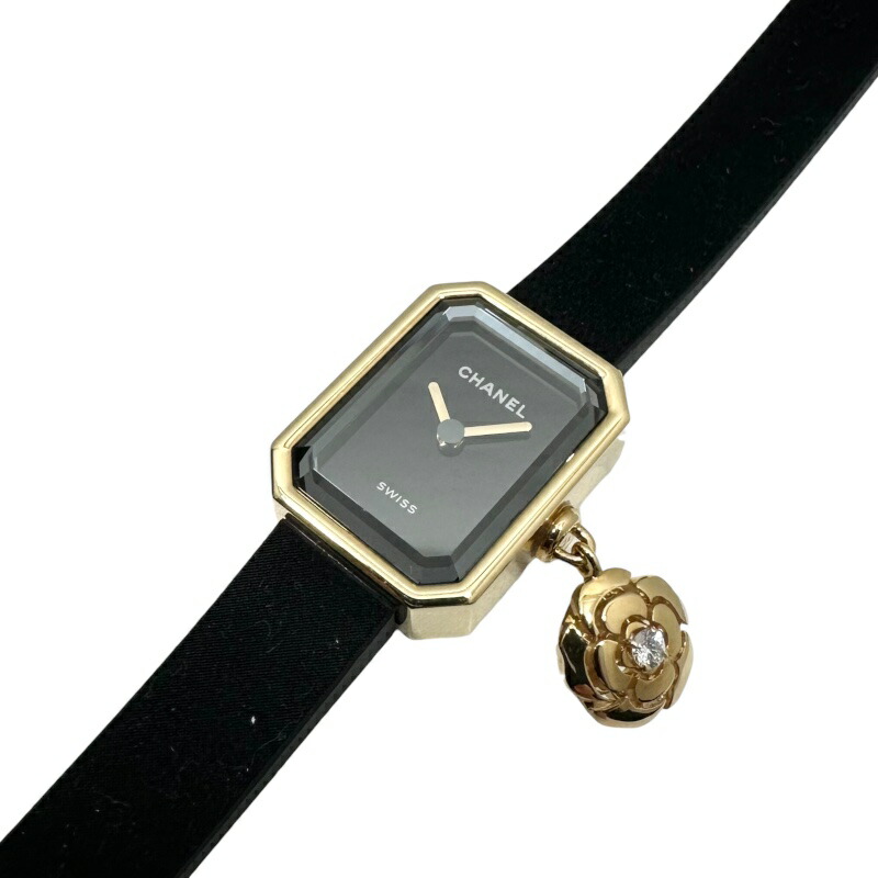 シャネル CHANEL プルミエール カメリア コレクション ブラックラッカー H6361 K18YG/チタン クオーツ レディース 腕時計【中古】