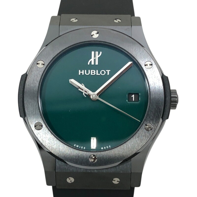 【最大限度30,000円OFFクーポン券別れ別れ中】ウブロ HUBLOT 古典派音楽核融合反応 黒いこと陶芸 ブリティッシュ緑であること 511.コマーシャル.5270.RX.MYOS 緑であること 陶芸/天然ゴム胴締め 自動小銃一巻き メンズ ウオッチ【中古】 腕時計-メンズ腕時計