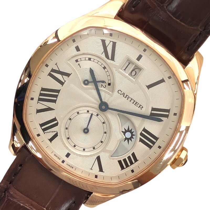 カルティエ Cartier ドライブ ドゥ カルティエ 2タイムゾーン レトログラード デイ＆ナイト WGNM0005 K18PG メンズ 腕時計【中古】