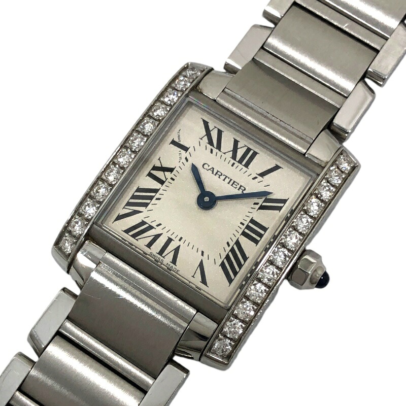 カルティエ Cartier タンクフランセーズSM W4TA0008 シルバー SS レディース 腕時計【中古】