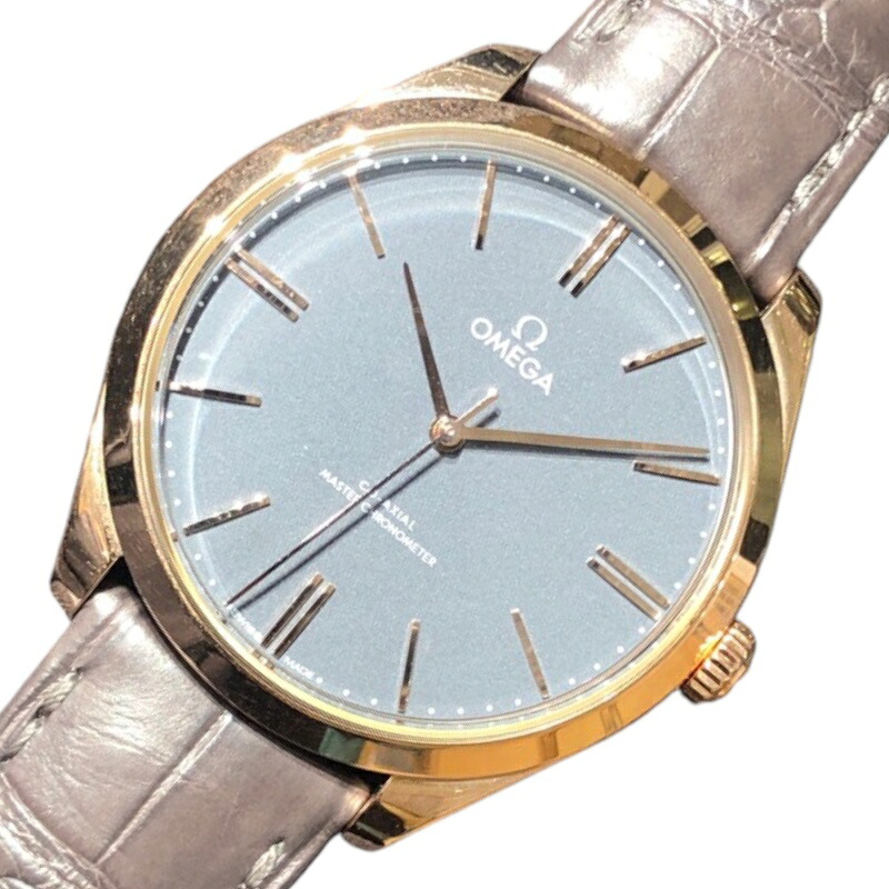オメガ OMEGA デ・ヴィル トレゾア マスター コーアクシャル 435.53.40.21.06.001 グレー セレナゴールド/レザーベルト メンズ 腕時計【中古】