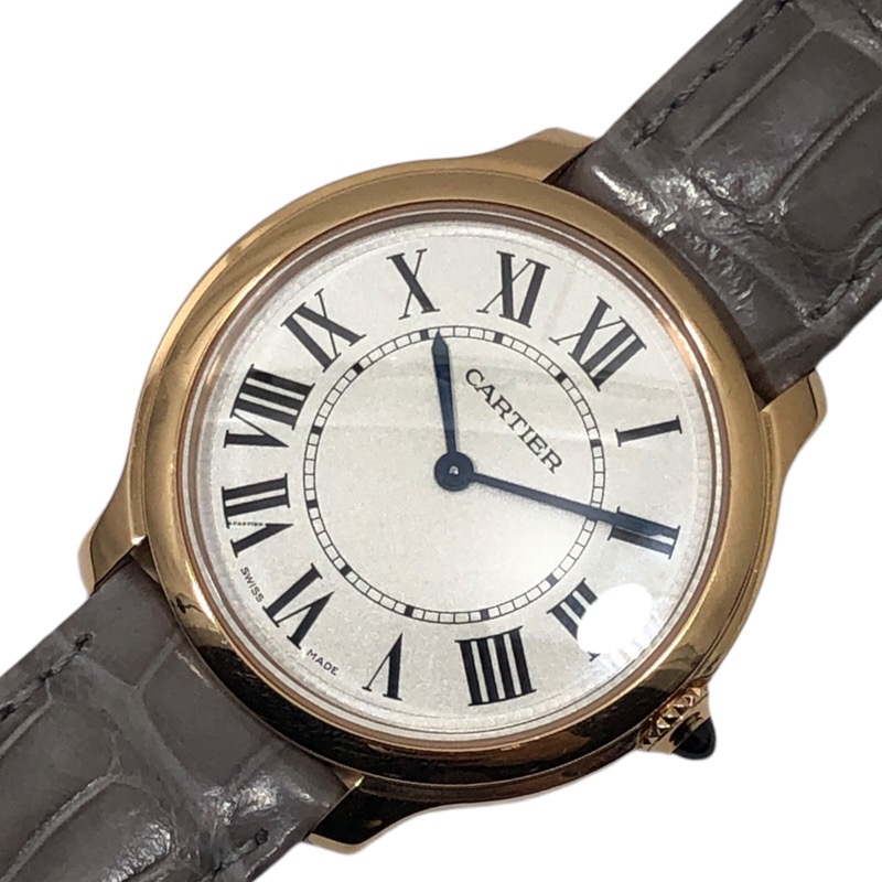 カルティエ Cartier ロンド ルイ カルティエ 36MM WGRN0012 K18PG クオーツ メンズ 腕時計【中古】|OKURA(おお蔵)店