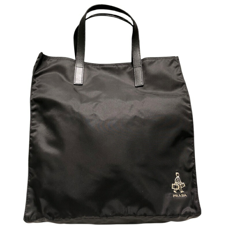 プラダ ナイロンエコバッグ プラダ PRADA エコバッグ トートバッグ 黒 ピンク ナイロン