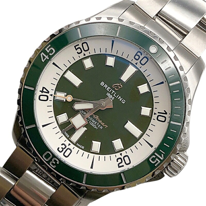 ブライトリング BREITLING スーパーオーシャン　オートマティック44 A17376A31L1A1 グリーン SS メンズ 腕時計【中古】