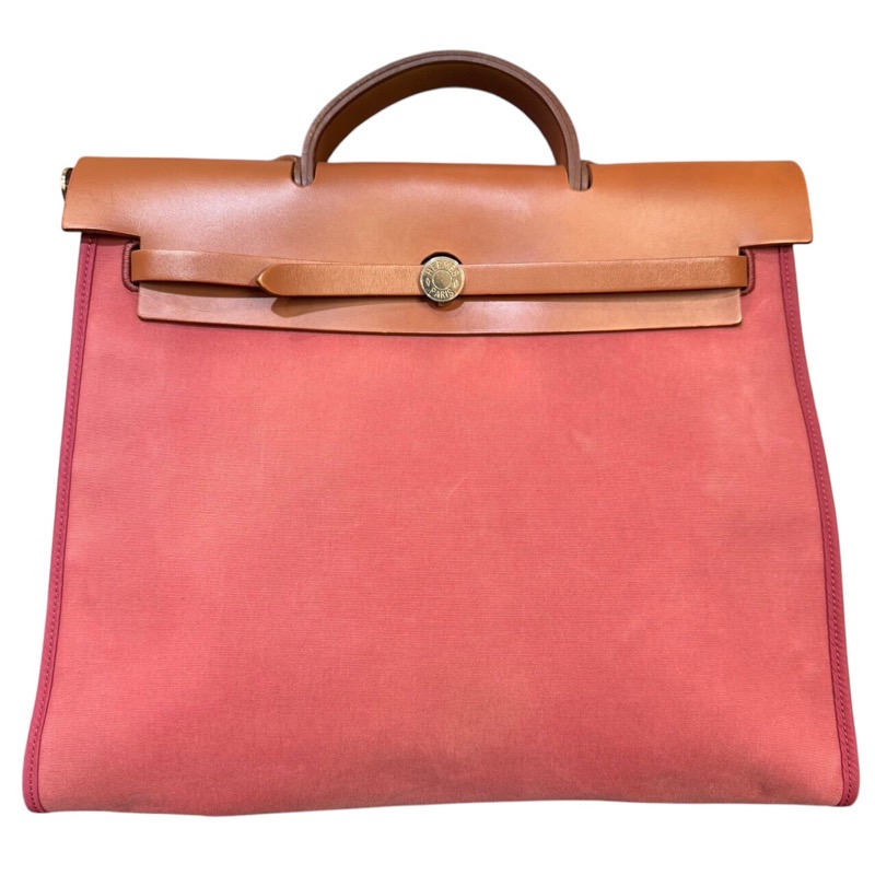 エルメス HERMES エールバッグジップMM □O刻印 ヴォワドゥローズ　シルバー金具 トワル レディース ショルダーバッグ【中古】