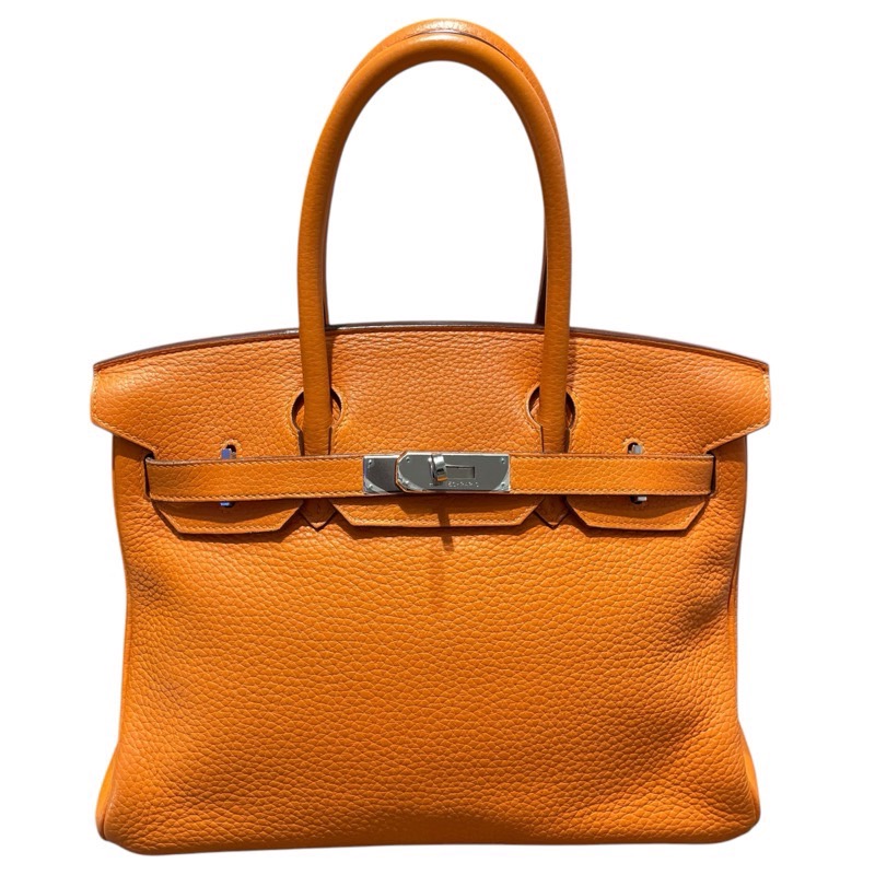 エルメス HERMES バーキン30 □N刻 オレンジ　SV金具 トリヨン レディース ハンドバッグ【中古】 589,200円
