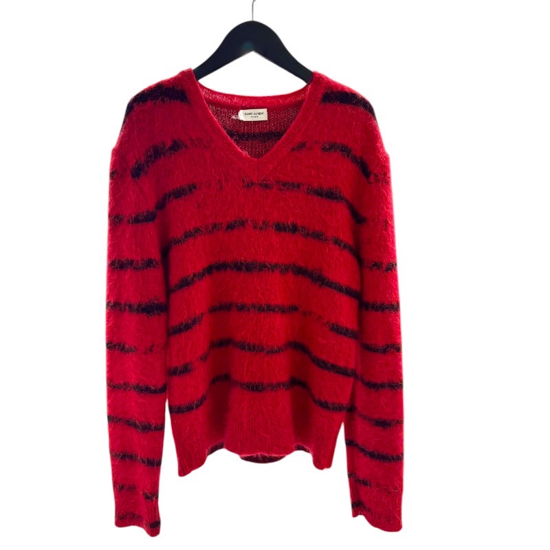 SAINT LAULENT サンローラン　ニット　ゼブラ　モヘヤ 値下げ】Saint Laurent Paris 22AW 90年のサンローランモヘア
