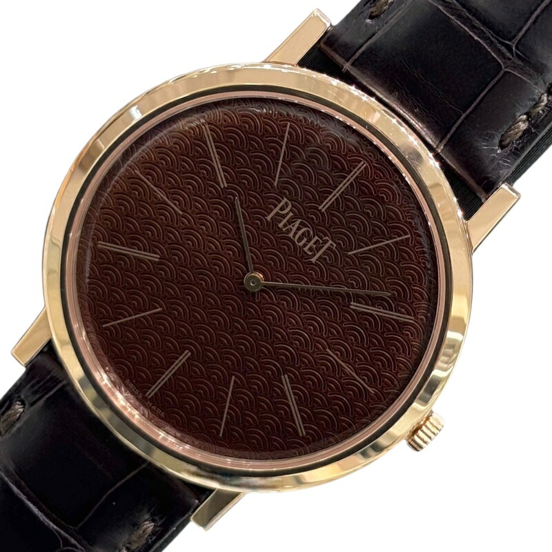 ピアジェ PIAGET アルティプラノ 銀座ブティック30本限定 G0A41544 ブラウン K18PG×革ベルト（社外品） 手巻き メンズ 腕時計【中古】