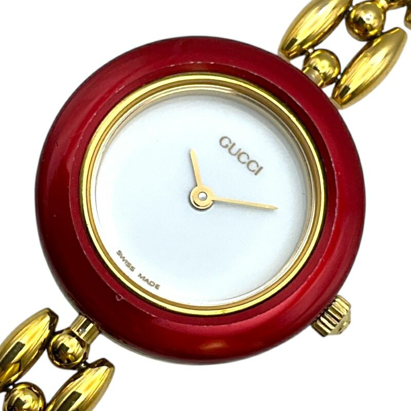 GUCCI ゴールド レッド 時計 交換ベゼル付き 楽天市場】【中古】｜GUCCI グッチ 11/12.2 チェンジベゼル